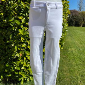 Pantalon d'Équitation Blanc pour Enfant - Taille 12 Ans